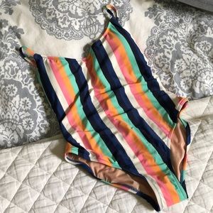 NWT. JCrew striped one-piece swimsuit.